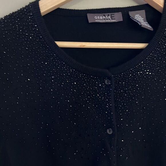 George Me lambswool blend cardigan with hand beaded details, size extra-large - Picture 3 of 8